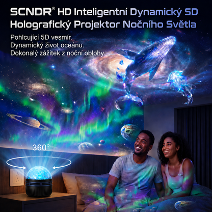 ✨🎁𝑺𝑪𝑵𝑫𝑹® 360° Inteligentní holografický projektor hvězdné oblohy (HD inteligentní dynamický 5D)