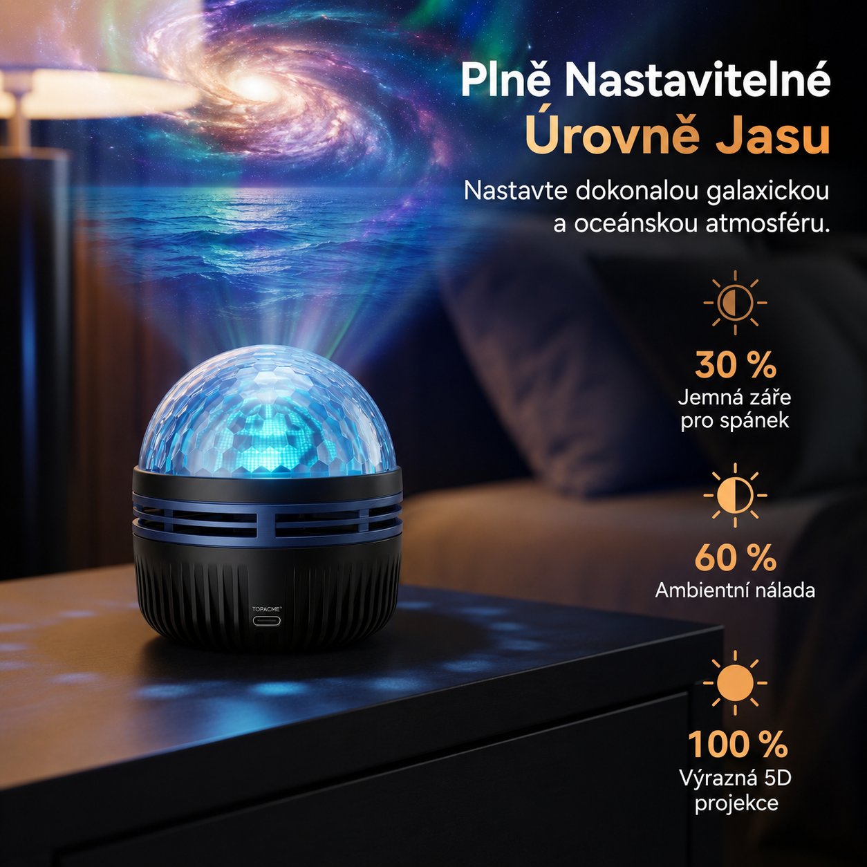 ✨🎁𝑺𝑪𝑵𝑫𝑹® 360° Inteligentní holografický projektor hvězdné oblohy (HD inteligentní dynamický 5D)